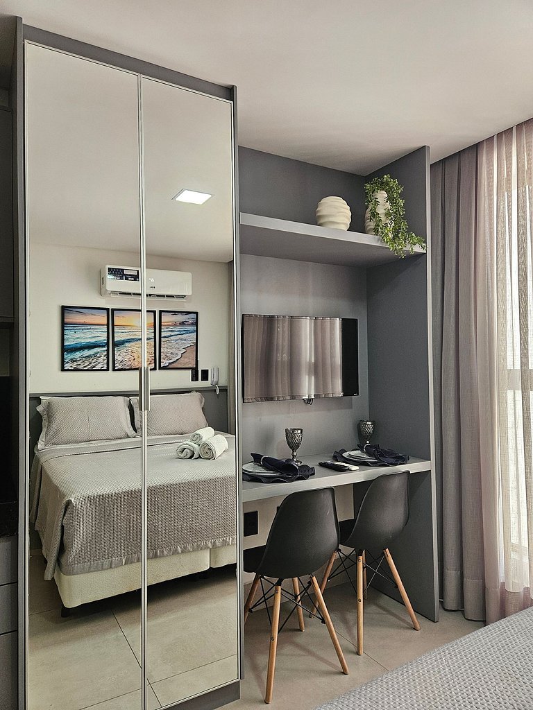 Acomodação completa na praia do Bessa