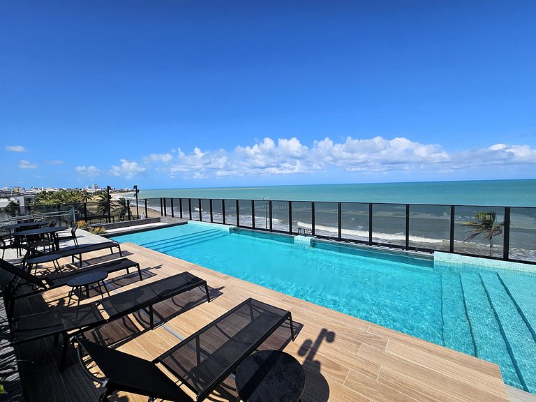 Lindo Studio à Beira Mar com Área Externa