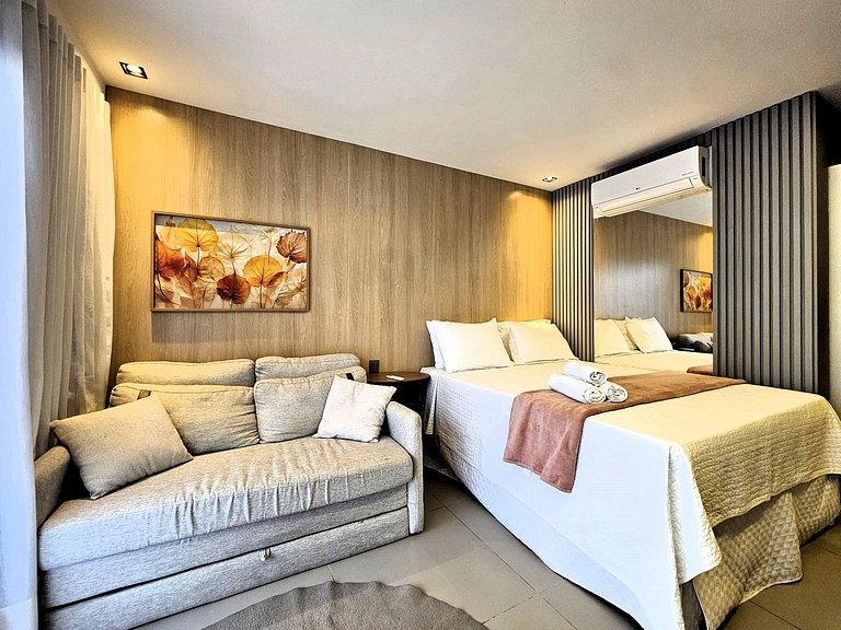 Lindo Studio à Beira Mar com Área Externa