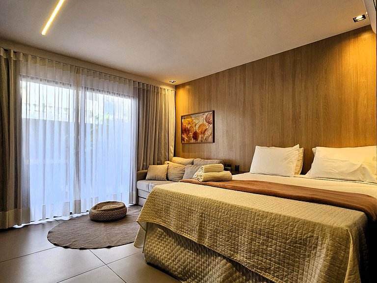 Lindo Studio à Beira Mar com Área Externa