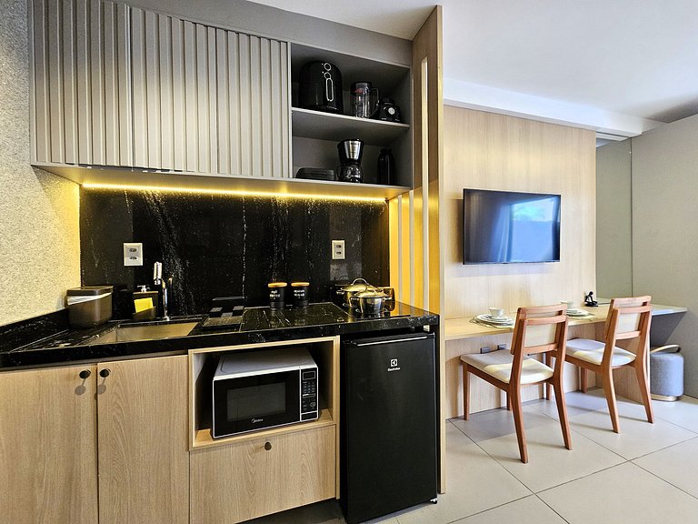 Lindo Studio à Beira Mar com Área Externa