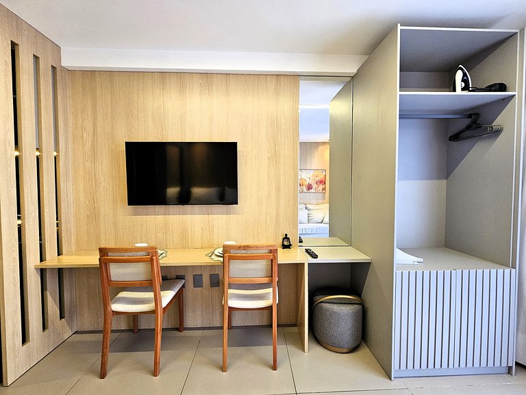 Lindo Studio à Beira Mar com Área Externa