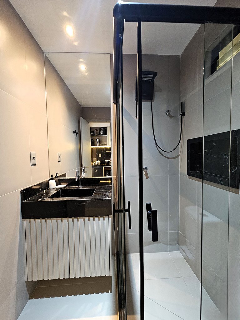 Lindo Studio à Beira Mar com Área Externa