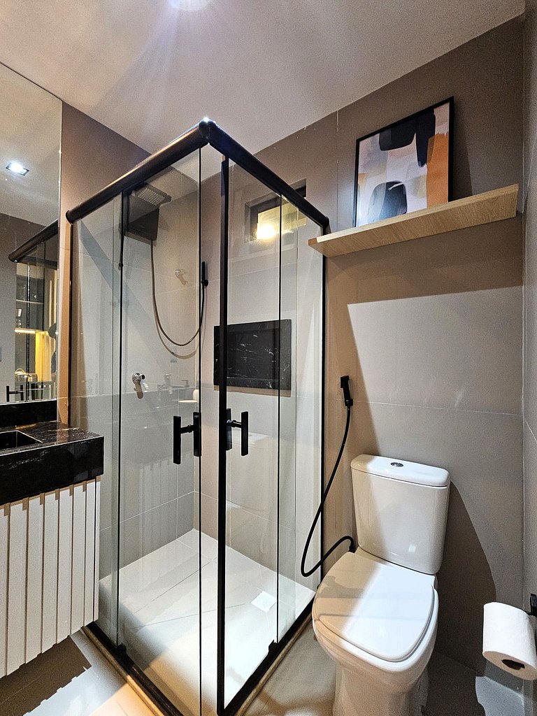 Lindo Studio à Beira Mar com Área Externa