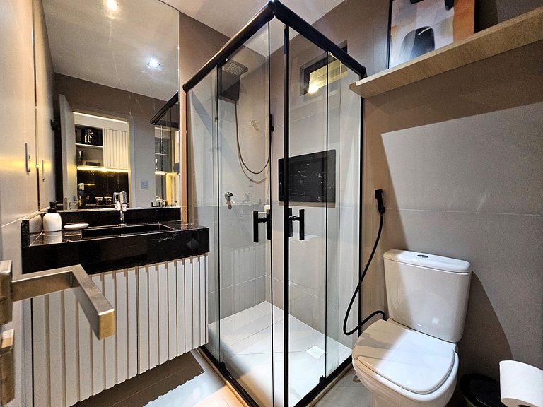 Lindo Studio à Beira Mar com Área Externa
