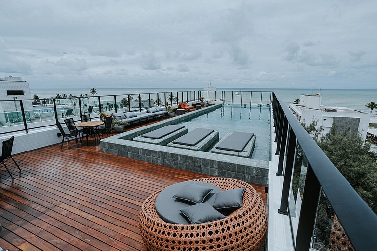 Flat no Get One - 50 metros da praia
